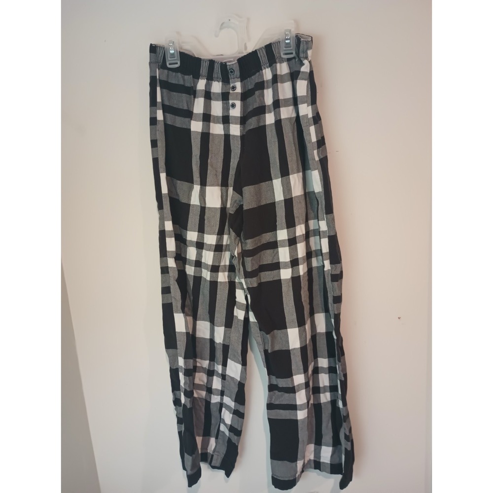 Victoria's Secret Pajama Pants Womens Medium Black White Plaid Lounge Sleep